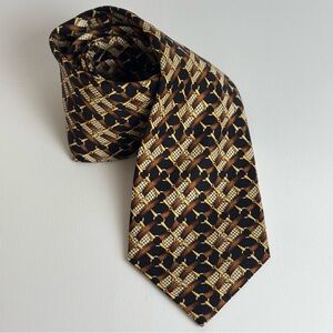 NWT Richel Gold & Black Luxury The‎ Hound Silk Tie Old Money Electric Grandpa